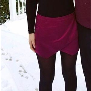 Satin maroon skort